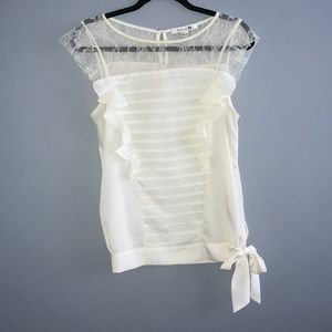 Cream ruffle top